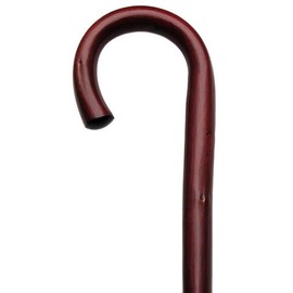 Men Round Nose Crook Cane Burgundy Genuine Chestnut -Affordable Gift! Item #DHAR-9343400