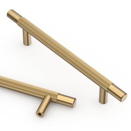 Asidrama 10 Pack 5 Inch(128mm) Champagne Bronze Knurled Kitchen Cabinet Handles, Cabinet Pulls Kitchen Cabinet Hardware for Cupboard Drawer Pulls