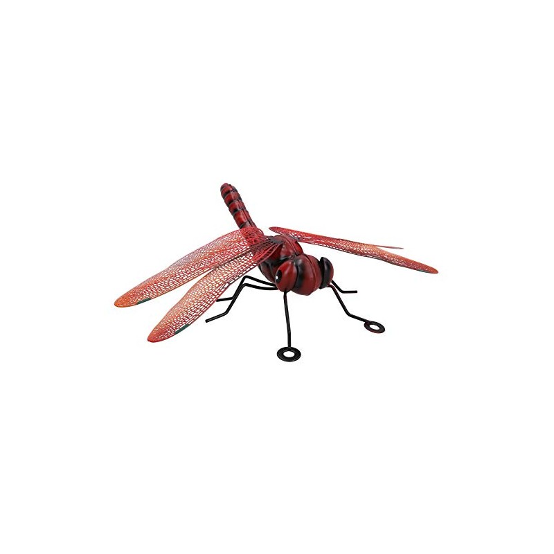 AB Tools Small Metal Red Dragonfly Garden/Home Wall Art Ornament