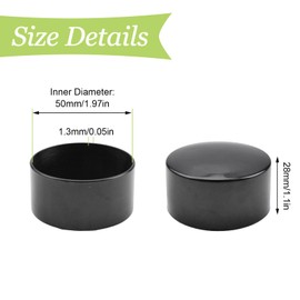 UFURMATE Handrail End Cap, 4 Pieces Black Plastic Round Handrail End Caps Stair Treads Handrail End Cover Handrail Fittings for 50mm Handrail