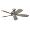 Monte Carlo 5LCM52BP Protruding Mount, 5 Silver Blades Ceiling fan,
