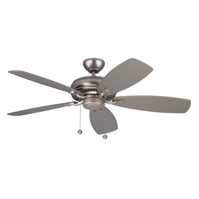 Monte Carlo 5LCM52BP Protruding Mount, 5 Silver Blades Ceiling fan,