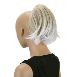 CAISHA by PRETTYSHOP Bun Hairpiece Ponytail With Butterfly Clip Hair Bun Bridal Hairstyle Hepburn Bun Scrunchie Straight White Blonde Mix H409