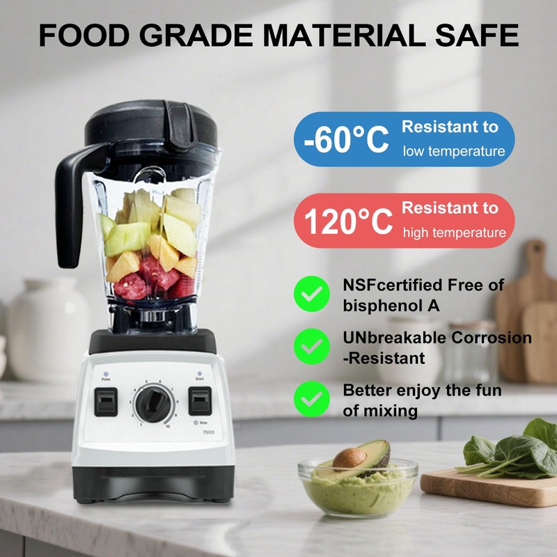 Blender Pitcher 64oz Low-Profile, Replacement Pitcher for 750 5200 7500