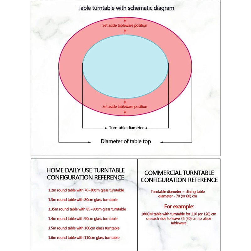 22.8" Lazy Susan for Table Top Tempered Glass Rotating Serving