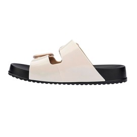 Melissa Cozy Slides for Women, Black/Beige, 5