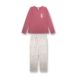 Sanetta Girls Long Pink Flowers Pyjamas | High Quality and Comfortable Cotton Modal Mix Pyjamas for Girls, pink