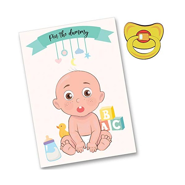 Pin The Dummy On The Baby Baby Shower Game 18 Players Super Size Large A1 (54cm x 84cm) Poster Yellow Dummies (Yellow, 18 Players)