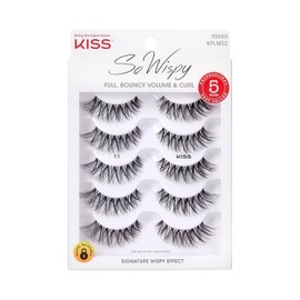 KISS So Wispy, False Eyelashes, 'Style #11', 12mm, Includes 5 Pairs Of Lashes, Easy to Apply, Reusable Lash Clusters