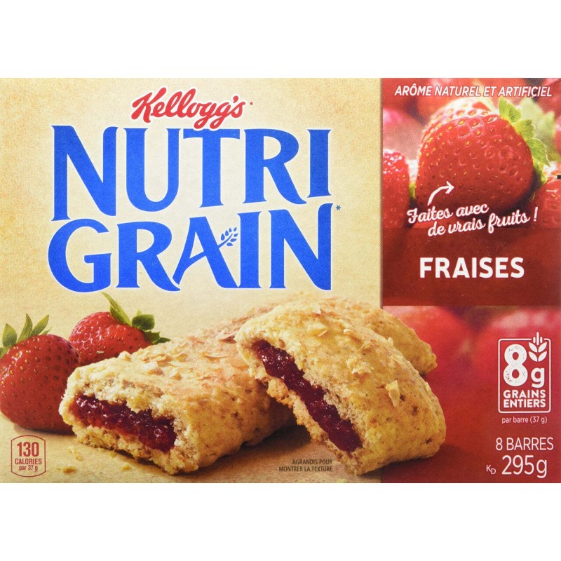 Kellogg's Nutri-Grain, Strawberry Cereal Bars, 295g/10.4oz., 8ct,