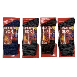 4-Pack Insulated Thermal Heat Socks Extra Thick Fur Lined 2.13 TOG Rated Socks (Men 10-13)