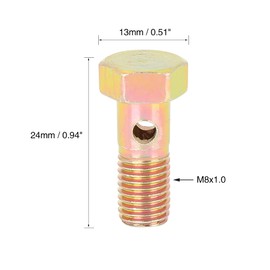 X AUTOHAUX M8x1.0mm Metric Thread Banjo Bolts Brake Fitting Adapter with 2pcs M8 Washers