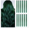 PLUS 12pcs colored green hair for extension Cosplay Christmas Party