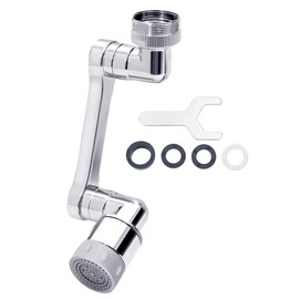 MLG Tools Universal 1080 Swivel Robotic Arm Swivel Extension Faucet Aerator Sink Water Splash rotatable Faucet Aerator Rotating Filter Extension (Copper)