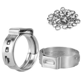 BREADEEP 120 Pack 3/8 Inch Pex Crimp Ring, Pex Cinch Clamp Rings, Premium 304 Stainless Steel Pex Clamp Rings for Pex Fittings Tubing Pipe Connection, Silver (120, 3/8 Inch)