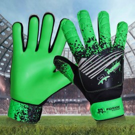 Foriox International Football Goalkeeper Gloves For kids Boys Youth Children Adults Soccer Goalie Glove with Super 3mm Grip Latex Palms Available In Bright Eye-Catching Colors (Green, Size 9)