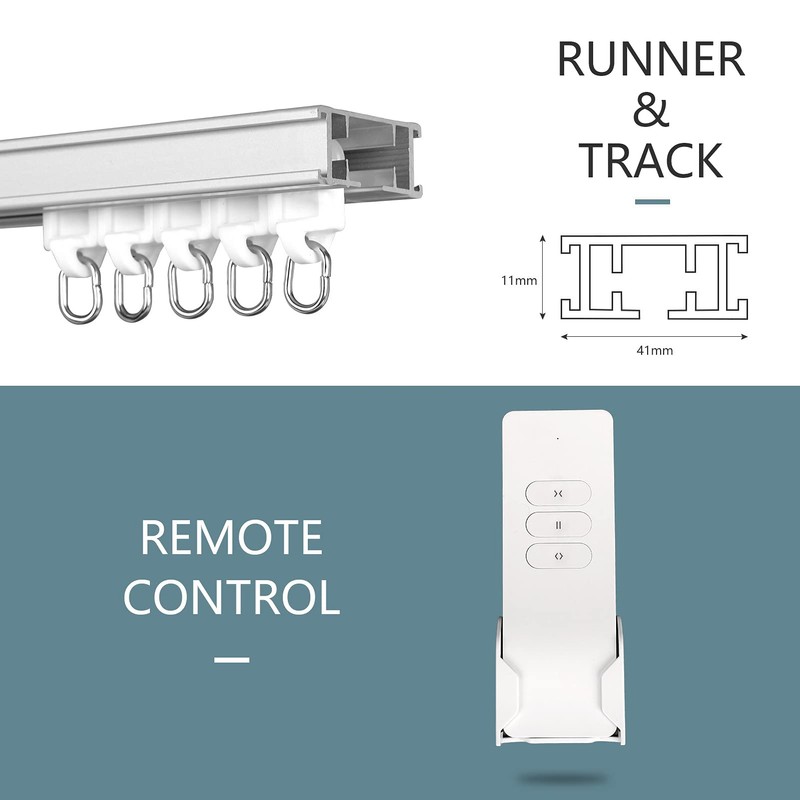 Electric Celling Curtain Tracks 87"-244" Smart Curtains Motorized Opener Curtains