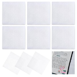 Clear Sticky Notes, 6 Pads Glitter Transparent Sticky Notes, 3x3 Bible Sticky Notes with Ink Dry Instantly, Write without Smearing, Waterproof, Self-Adhesive, See Through Tabs for Books Annotating