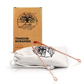 Arista Tongue Scraper | Ayurveda Tongue Cleaner | Copper Tongue Scraper for Bad Breath Treatment | Tongue Cleaner Scraper | Tongue Scrapers for Adults | Metal Tongue Scraper | Oral Hygiene Products