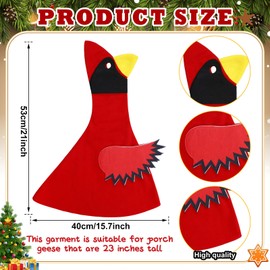 Seenelling Christmas Goose Outfit Cardinal Goose Outfits for Cement Goose 23 Inch Lawn Porch Goose Cloths Goose Costume for Plastic Goose Porch Yard Lawn Patio Outdoor Statue Art Decoration
