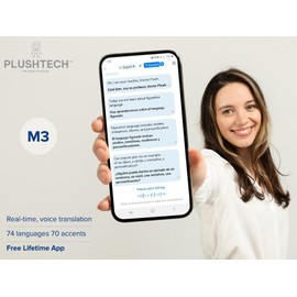 PLUSHTECH Translator Earbuds: 3-in-1 Translating Wireless Earbuds- 74 Languages 70 Accents for iOS & Android - HD Sound Quality for Travel, Business- Long Life Battery Bluetooth Earbuds(White)