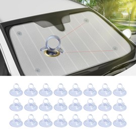 24PCS Car Glass Windshield Sunshade Suction Cups, Powerful Pull Ring Dovetail Sucker Hooks, PVC Sucker Car Window Shade Suction Cups, Car Accessories Mini Adsorption Holder for Kitchen Bathroom