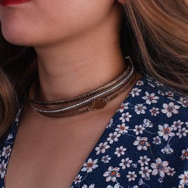 Leather Wrap Bracelet Boho Cuff Bracelets Crystal Bead Bracelet with Clasp Jewelry Gifts for Women(14.7", Coffee)