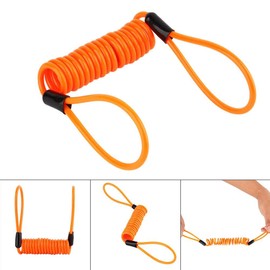 Reminder Cable,YOFUNTLE [2 Pack] Disc Lock Cable,Security Steel Wire Spring Reminder Rope for Scooter Motorcycle Motorbike Vehicle Baggage Helmet Lock,Antitheft Protection on Handlebar(Orange+Blue)