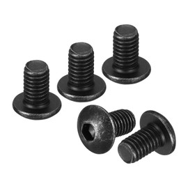 DTGN M5-0.8x8mm Button Head Socket Cap Screws - 100Pack - Good for Road Bicycle, Mountain Bike, Auto, Motorcycle - Carbon Steel Black Oxide - Hex Drive Fasteners