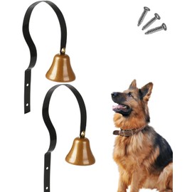 GoldTiger Dog Doorbell,Fixed Metal Dog Doorbell,Dog Bell for Door Potty Training,Bell for Dogs to Ring to go Outside,Manual Assemble Wall Mounted Dog Door Bell (2Pack Black)