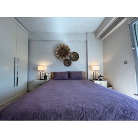 Muslin Blanket 100% Cotton, 4 Layers Bedspread, Soft Turkish Cotton Muslin Bed Cover, Reversible Coverlet, Plum (King Size 95x102 - (230x260cm))