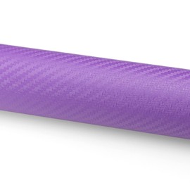 LZLRUN 3D Carbon Fiber Vinyl Wrap Roll with Air Release Bubble Free Adhesive Film - Come with Knife + Hand Tool (Purple, 1.5FT X 5FT)
