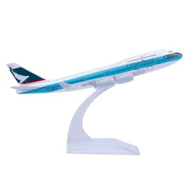 Bswath Model Airplane 1:400 Scale Model Cathay Pacific B747 Model Plane Metal Plane Model Die-cast Alloy Airplanes for Gift and Collection
