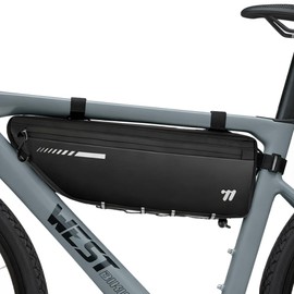 Cableet Top Tube Bike Bag - 2.6L Bike Frame Bag with Water Resistant Zipper, Large Capacity Bicycle Bag, Durable Cycling Bag for Mountain Road Bikes, Anti Scratch Bike Top Tube Bag with Side Pockets