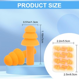 Ear Plugs for Sleeping,12 Pair Earplugs Noise Canceling Soft Silicone Ear Plug Reusable Earplugs for Sleep,Concert,Swimming,Study,Loud Noise,Snoring(Orange)