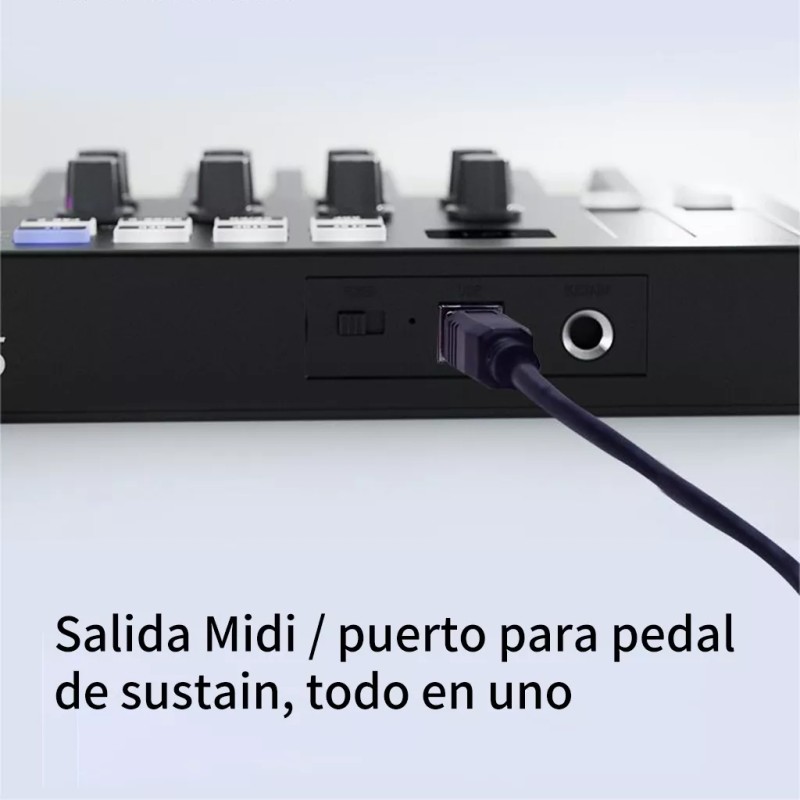M-Vave Controlador De Teclado Midi M-vave Smk-25 Portátil Color Negro