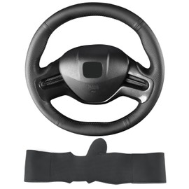 Yeolpise Hand-Stitched Steering Wheel Cover,Fit for Honda 2006 Civic Sedan/2006 Civic Hybrid,Non-Slip Breathable Microfiber Leather Steering Wheel Cover on Wrap DIY Hand Sewn Car Interior Accessories