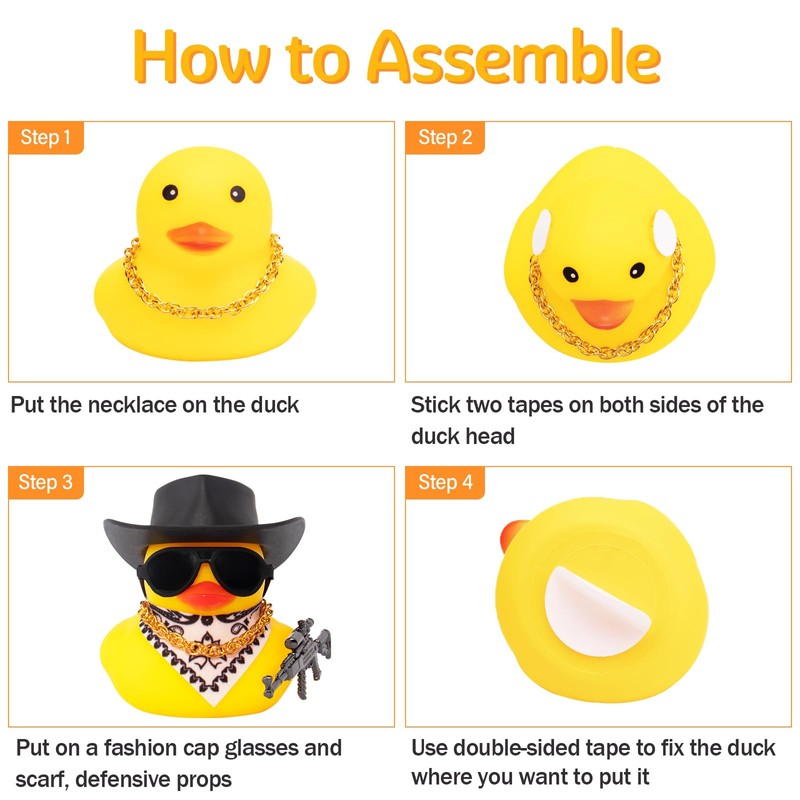 wonuu Car Rubber Duck Ornament Cool Car Accessories Duck Car