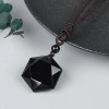 Black Obsidian Hexagram Pendant Necklace Healing Protection Crystal Jewelry