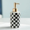 Checkered Ceramic Soap Dispenser White and Black,Liquid Lotion Dish Hand