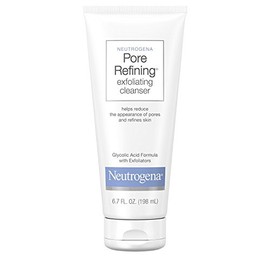 Neutrogena Pore Refining Exfoliating Facial Cleanser with Glycolic Acid Formula, Daily Exfoliating Face Wash with Alpha & Beta Hydroxy Acid to Minimize Pores, Non-Comedogenic & Soap-Free, 6.7 fl. oz