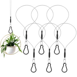 MILYARD 6 Pack Hanging Wires with Carabiner, 8 Inch Stainless Steel Small Hanging Cable Rope, Plants Hanging Rope for Bird Feeders, Plant Extenders, Lanterns, Tree, Yard Decoration
