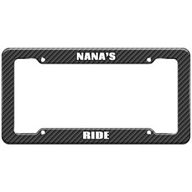 GRAPHICS & MORE Carbon Fiber Pattern License Plate Frame Ride Names Female Na-Ne - Nana