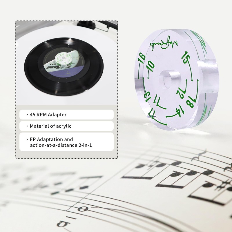 Record Adapter 7" EP Record Player Accessory 45 Turn Adapter