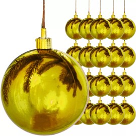 Lee Display 60MM Shiny Gold Plastic Ball Ornaments Christmas Tree Decorations Bulk 66pcs