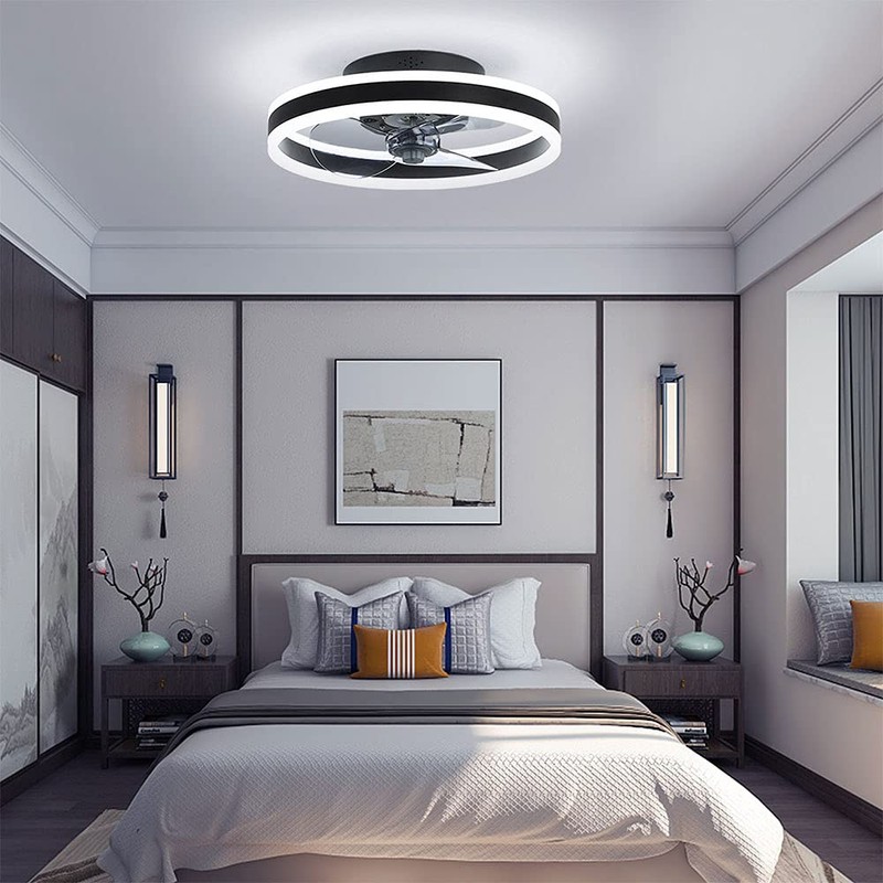 LYNICESHOP 20 insh Ceiling Fan with Lights Dimmable LED Reversible