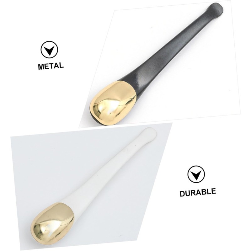 Ipetboom 2Pcs Eye Cream Spoons Metal Makeup Tool for Facial