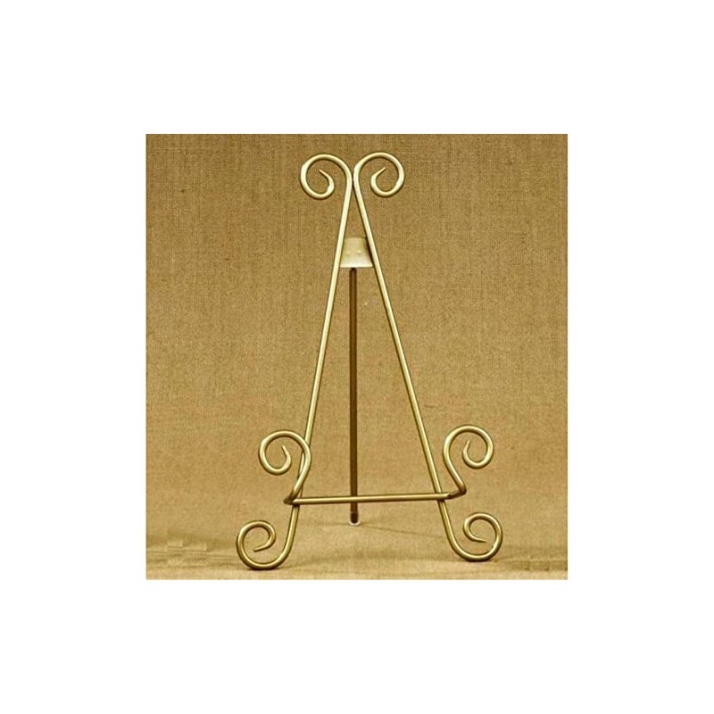 11"h Gold Finish Metal Display Easel - Platter Stand Electric