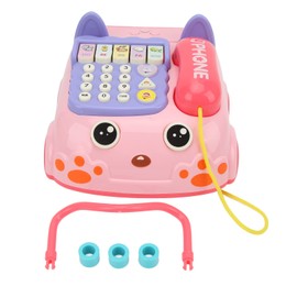VGEBY Children's Phone Toy, Baby Phone Toy Cartoon Simulated Landline Phone Baby Early Education Music Learning Game Toy Suitable for Boys Girls Outdoor Toy for Children