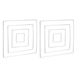 PATIKIL Dream Catcher Rings Set, 2 Set 4 Sizes Metal Square Shape Macrame Wreath Floral Ring Hoop for Home DIY Craft Wedding Wall Hanging Decoration, Silver